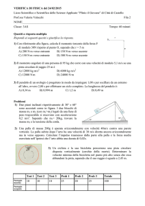 VERIFICA DI FISICA del 24/02/2015 Liceo Scientifico e Scientifico