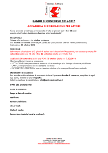 bando di concorso 2016-2017 accademia di formazione per attori