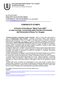 Marie Curie 2007 - Facoltà di Economia