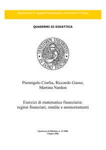 regimi finanziari, rendite e ammortamenti
