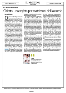 Chiatto, una regista per matrimoni dell`assurdo