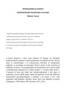PSICOPATOLOGIA E ANTROPOLOGIA