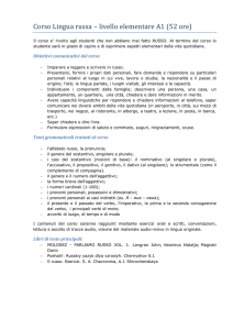 Corso Lingua russa – livello elementare A1 (52 ore)