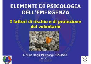 ELEMENTI DI PSICOLOGIA DELL`EMERGENZA