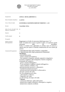 Lingua russa (idoneità) - Università degli Studi di Cagliari