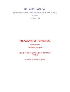 RELAZIONE DI TIROCINIO