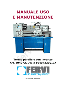 MANUALE USO E MANUTENZIONE Tornio parallelo con inverter