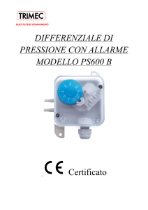 differenziale di pressione con allarme modello ps600 b