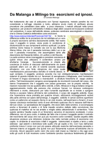 Da Malanga a Milingo tra esorcismi ed ipnosi.
