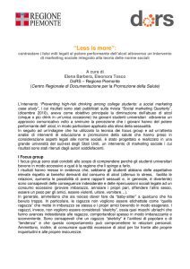 Less is more - Marketing sociale e Comunicazione per la salute
