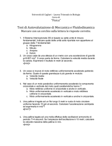 Test di Autovalutazione di Meccanica e Fluidodinamica