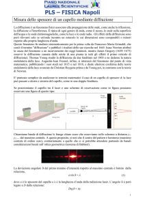Misura dello spessore di un capello mediante diffrazione