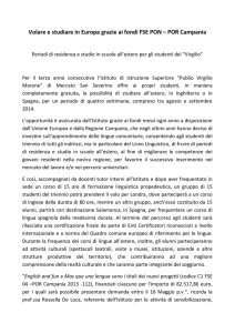 Volare e studiare in Europa grazie ai fondi FSE PON – POR Campania