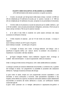 VALIDITA` ANNO SCOLASTICO, IN RELAZIONE ALLE ASSENZE ai