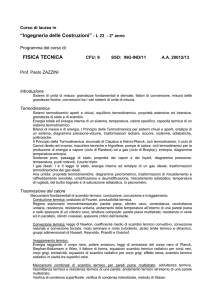 Programma - Laboratorio Fisica Tecnica