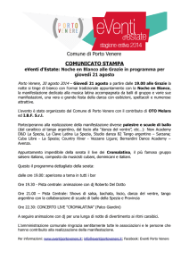 Comunicato stampa - Eventi Portovenere