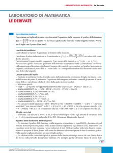 LABORATORIO DI MATEMATICA LE DERIVATE
