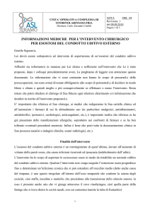 asportazione esostosi del condotto uditivo esterno