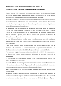 le incertezze del sistema elettrico del paese