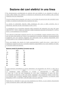 Sezione dei cavi elettrici in una linea