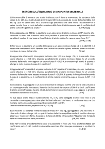 ESERCIZI SULL`EQUILIBRIO DI UN PUNTO MATERIALE