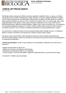 check-up psicologico - Centro di Medicina Biologica