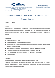 LA QUALITÀ: CONTROLLO STATISTICO DI PROCESSO (SPC