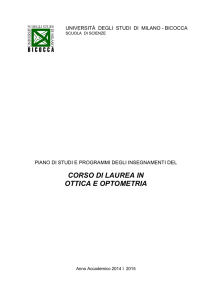 corso di laurea in ottica e optometria