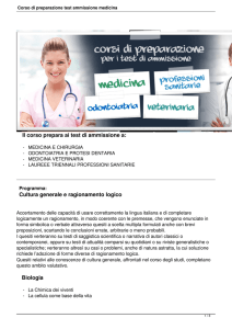 Corso di preparazione test ammissione medicina
