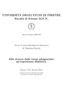 Tesi di Laurea di Valentina Boccini