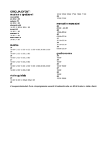 GRIGLIA EVENTI musica e spettacoli mostre visite guidate mercati e