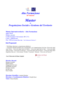 master progettazione sociale e gestione del territorio