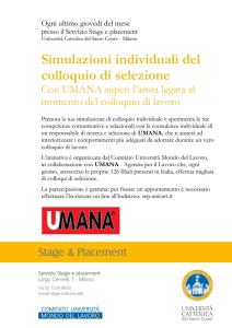 Simulazioni individuali del colloquio di selezione