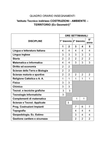 QUADRO ORARIO INSEGNAMENTI “Istituto Tecnico indirizzo