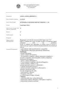Raggiungere un livello di conoscenza della lingua russa “A1” Orali