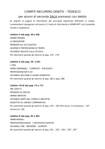 COMPITI RECUPERO DEBITO – TEDESCO per alunni di seconda