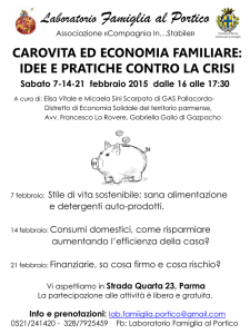 CAROVITA ED ECONOMIA FAMILIARE: IDEE E PRATICHE CONTRO LA CRISI