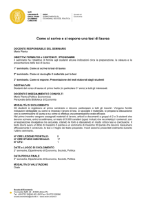 Come si scrive e si espone una tesi di laurea