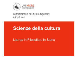 Presentazione di PowerPoint - Dipartimento di Studi linguistici e