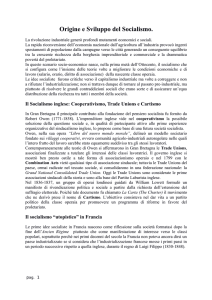 Origine e Sviluppo del Socialismo.