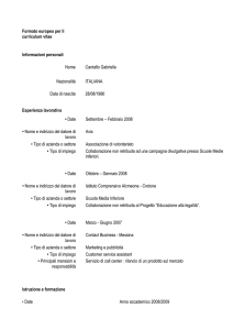 Formato europeo per il curriculum vitae Informazioni personali