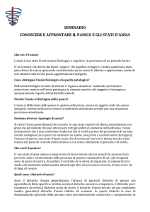 seminario conoscere e affrontare il panico e gli stati d`ansia