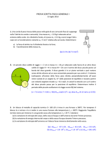 PROVA SCRITTA FISICA GENERALE I