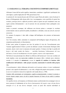 L`ANZIANO E LA TERAPIA COGNITIVO