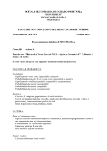 Programmi mate scienze 3b - Istituto Don Bosco