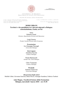 Programma seminario  - Città Metropolitana di Bologna