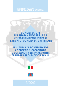 condensatori per rifasamento mt e at unità monofase e trifase banchi