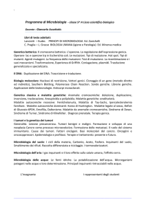 Programma di Microbiologia - classe 5^ A Liceo scientifico biologico