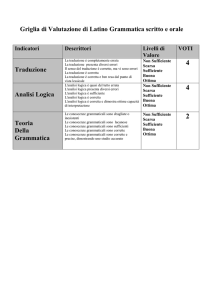 Griglia di Valutazione di Latino Grammatica scritto e orale