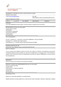 Affidabilità dei Sistemi e Controllo Statistico di Qualità